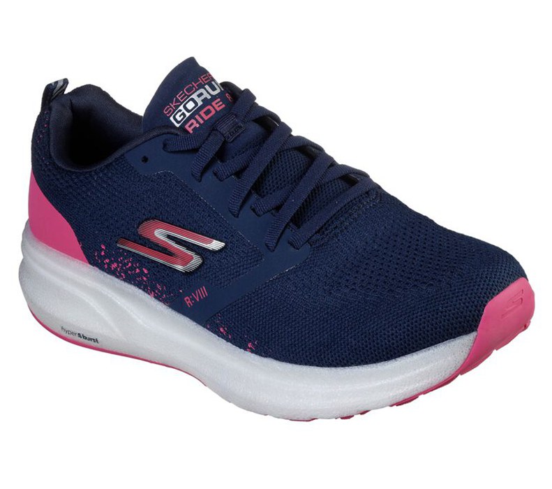 Skechers Gorun Ride 8 Hyper - Womens Running Shoes Navy/Pink [AU-EK7284]